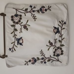 Potterybarn Euro Cotton Floral Embroidered Pillow Case 26" × 25" B2